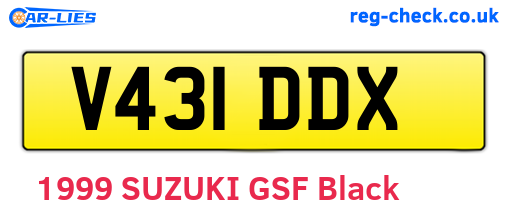 V431DDX are the vehicle registration plates.