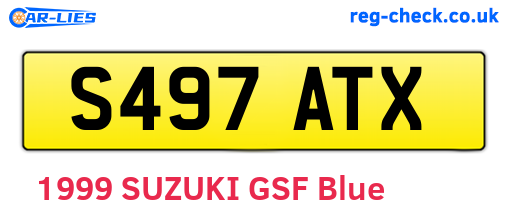 S497ATX are the vehicle registration plates.