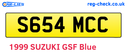 S654MCC are the vehicle registration plates.