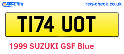T174UOT are the vehicle registration plates.