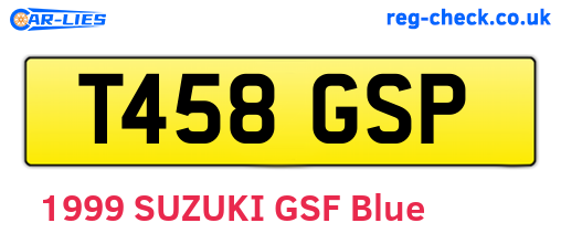 T458GSP are the vehicle registration plates.