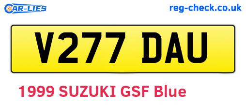 V277DAU are the vehicle registration plates.