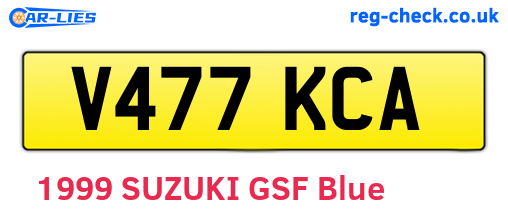 V477KCA are the vehicle registration plates.