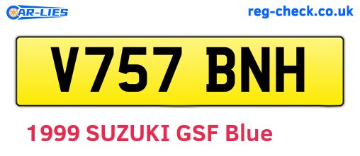 V757BNH are the vehicle registration plates.