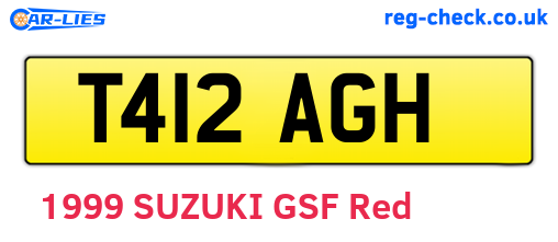 T412AGH are the vehicle registration plates.