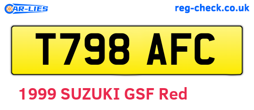 T798AFC are the vehicle registration plates.
