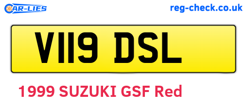 V119DSL are the vehicle registration plates.