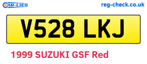 V528LKJ are the vehicle registration plates.