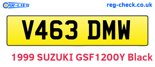 V463DMW are the vehicle registration plates.