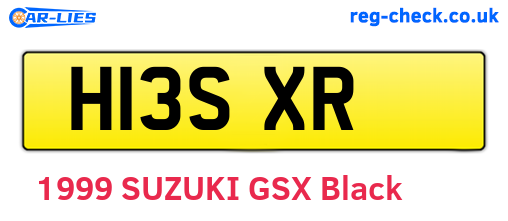 H13SXR are the vehicle registration plates.
