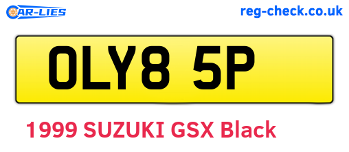 OLY85P are the vehicle registration plates.