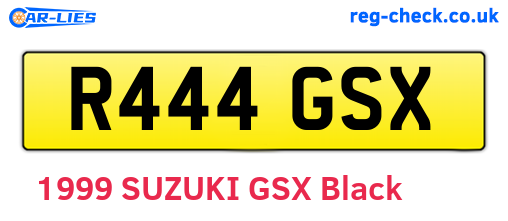 R444GSX are the vehicle registration plates.