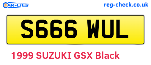 S666WUL are the vehicle registration plates.