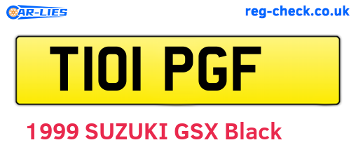 T101PGF are the vehicle registration plates.