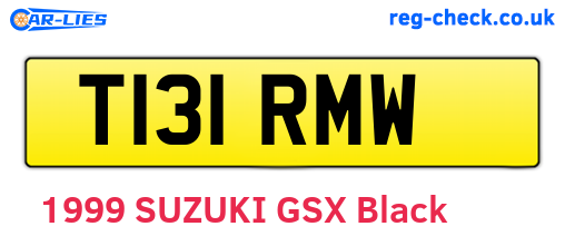 T131RMW are the vehicle registration plates.
