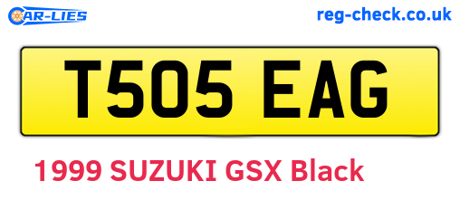 T505EAG are the vehicle registration plates.