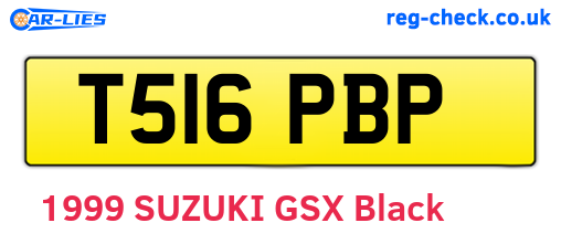 T516PBP are the vehicle registration plates.