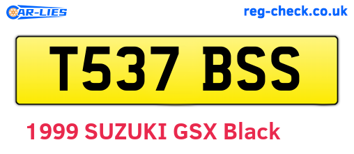 T537BSS are the vehicle registration plates.
