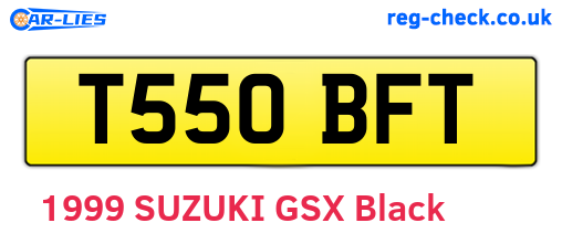 T550BFT are the vehicle registration plates.