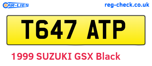 T647ATP are the vehicle registration plates.