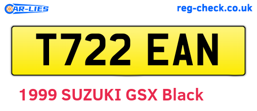 T722EAN are the vehicle registration plates.