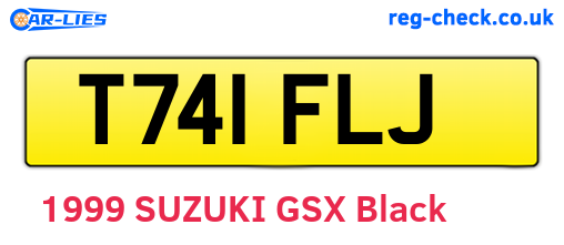 T741FLJ are the vehicle registration plates.