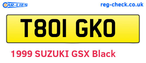 T801GKO are the vehicle registration plates.