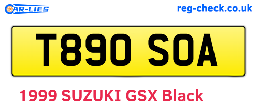T890SOA are the vehicle registration plates.