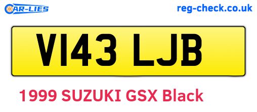 V143LJB are the vehicle registration plates.