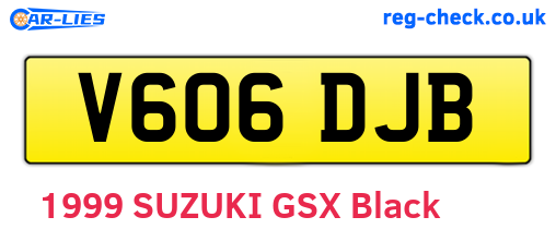 V606DJB are the vehicle registration plates.