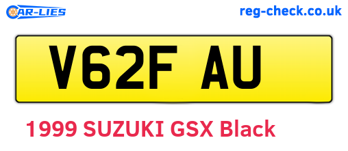 V62FAU are the vehicle registration plates.