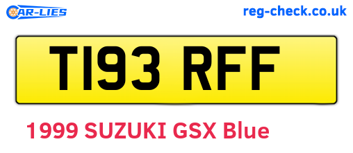 T193RFF are the vehicle registration plates.