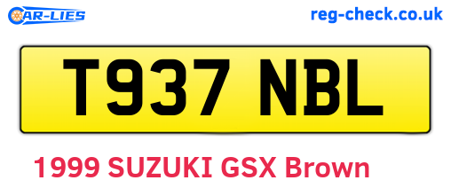 T937NBL are the vehicle registration plates.