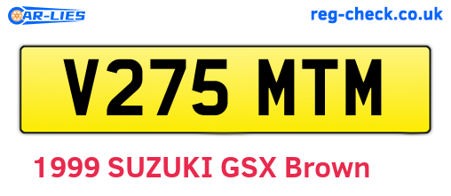 V275MTM are the vehicle registration plates.