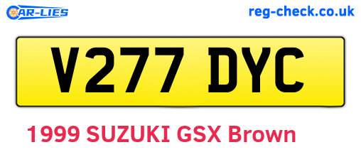 V277DYC are the vehicle registration plates.
