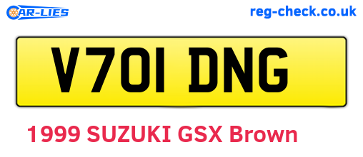 V701DNG are the vehicle registration plates.