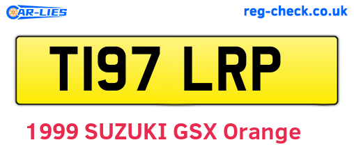 T197LRP are the vehicle registration plates.