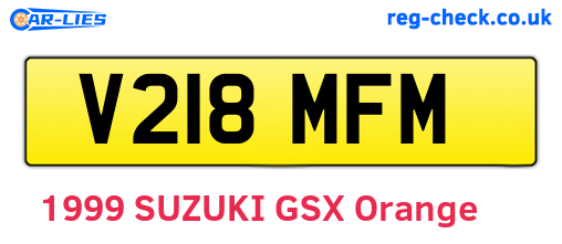 V218MFM are the vehicle registration plates.