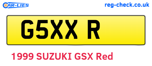 G5XXR are the vehicle registration plates.
