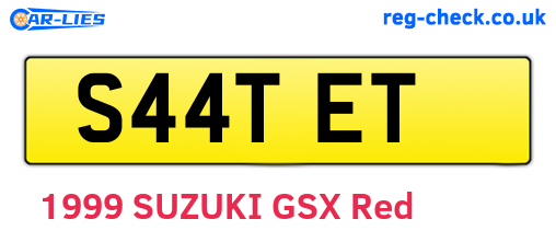 S44TET are the vehicle registration plates.