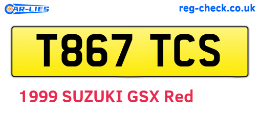 T867TCS are the vehicle registration plates.