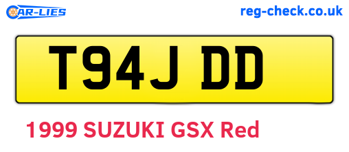 T94JDD are the vehicle registration plates.