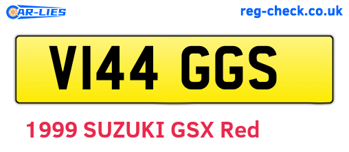 V144GGS are the vehicle registration plates.