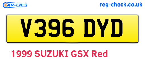 V396DYD are the vehicle registration plates.