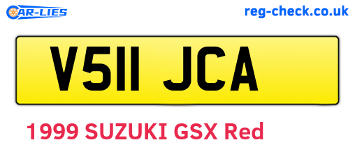 V511JCA are the vehicle registration plates.
