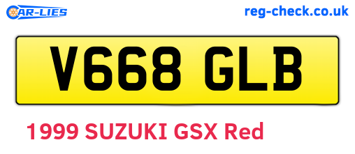 V668GLB are the vehicle registration plates.