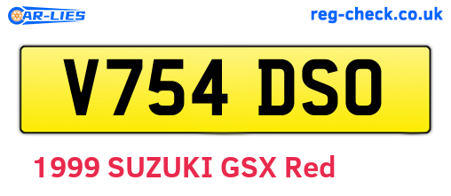 V754DSO are the vehicle registration plates.