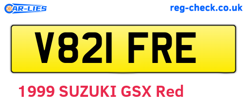 V821FRE are the vehicle registration plates.