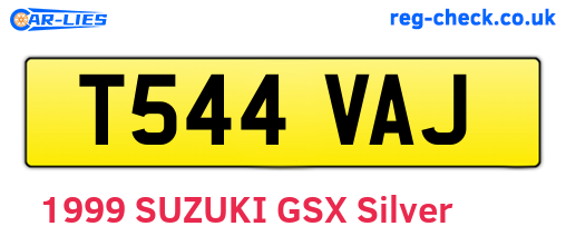 T544VAJ are the vehicle registration plates.