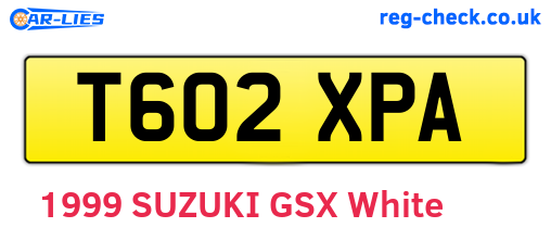 T602XPA are the vehicle registration plates.